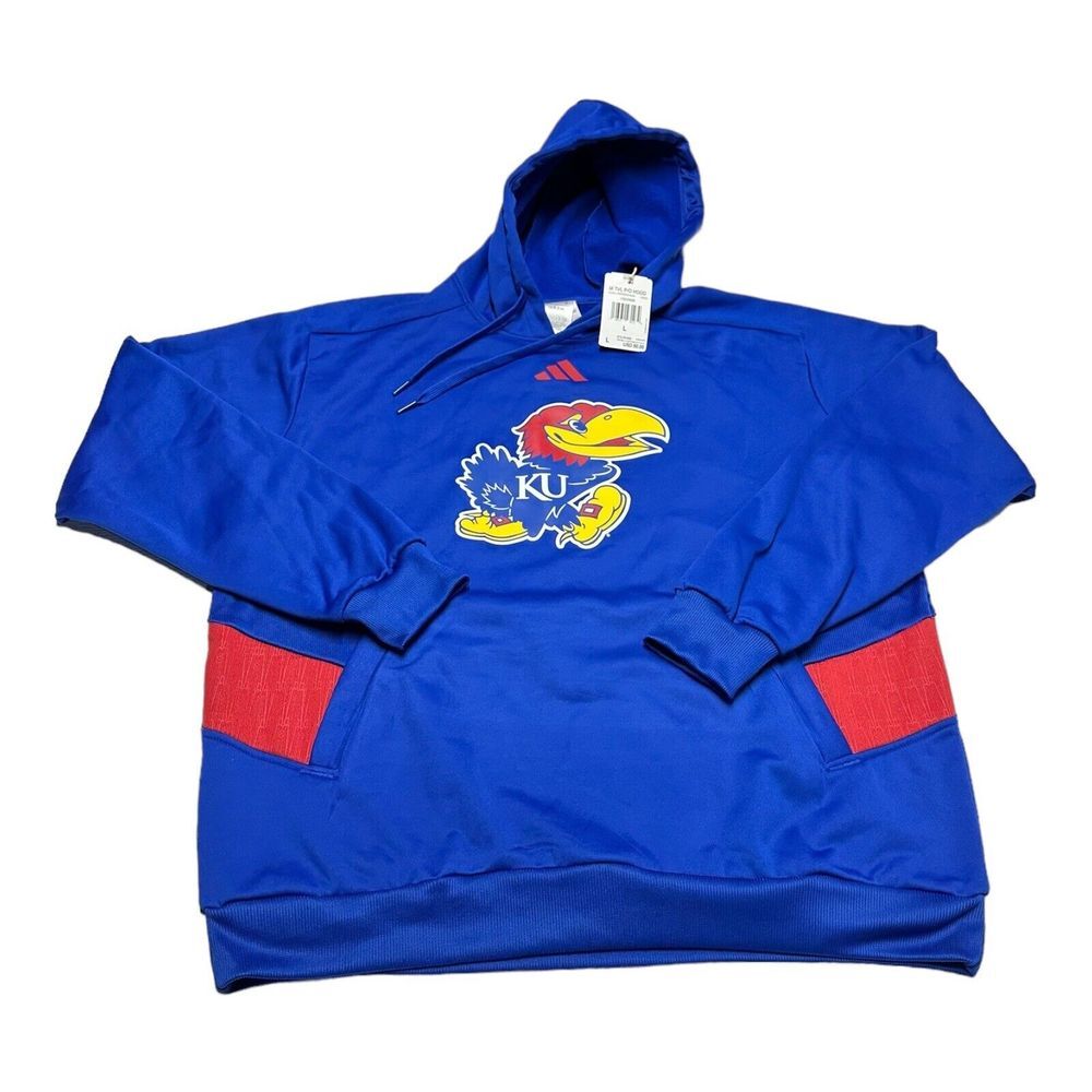Adidas NCAA UK Kansas Jayhawks Locker Room‎ Training Hoodie Blue Men's Size L
